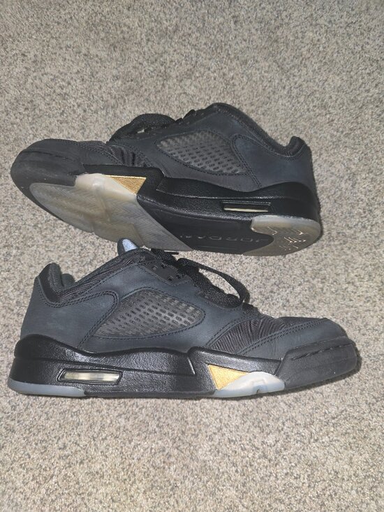 Mens Air Jordan 5 Retro Low Black Metallic Gold Size 7.5 DJ1094 001 main image 7